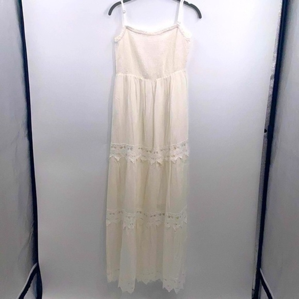 NWOT Pink Lily white smocked lace maxi small, never worn - Picture 2 of 14